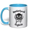 Чашка з кольоровою ручкою Motorhead England Блакитний фото