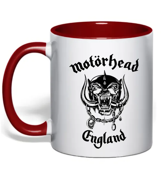 Чашка з кольоровою ручкою Motorhead England Червоний фото