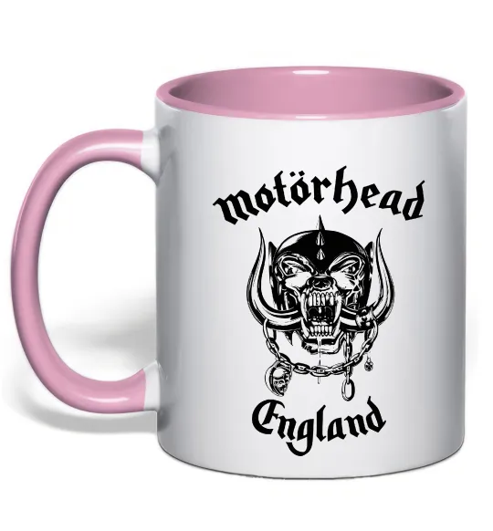 Чашка з кольоровою ручкою Motorhead England Ніжно рожевий фото