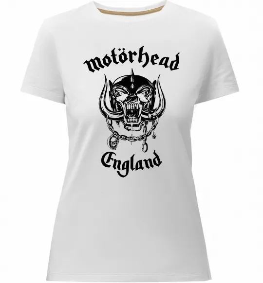 Жіноча преміум футболка Motorhead England Білий фото