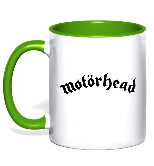 Чашка з кольоровою ручкою Motorhead logo Зелений фото