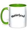 Чашка з кольоровою ручкою Motorhead logo Зелений фото
