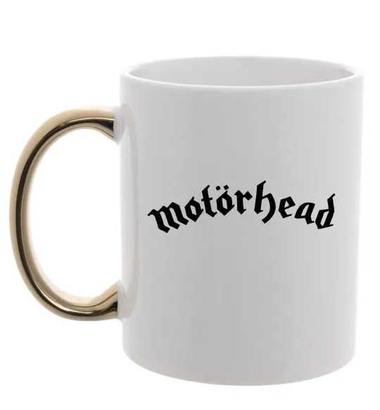 Чашка з кольоровою ручкою Motorhead logo Золото фото