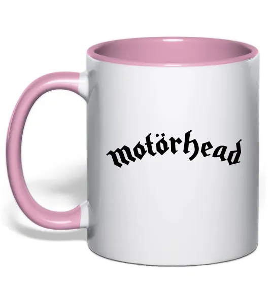 Чашка з кольоровою ручкою Motorhead logo Ніжно рожевий фото