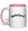 Чашка з кольоровою ручкою Motorhead logo Ніжно рожевий фото