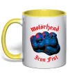 Чашка з кольоровою ручкою Motorhead Iron fist Сонячно жовтий фото