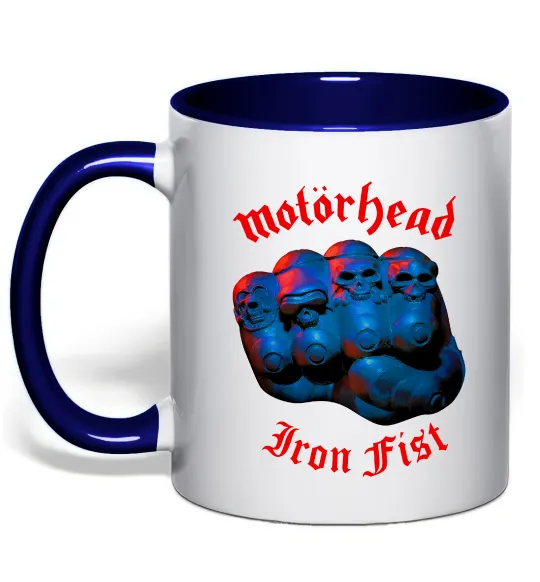 Чашка з кольоровою ручкою Motorhead Iron fist Глибокий темно-синій фото