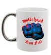 Чашка з кольоровою ручкою Motorhead Iron fist Срібло фото