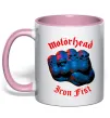Чашка з кольоровою ручкою Motorhead Iron fist Ніжно рожевий фото