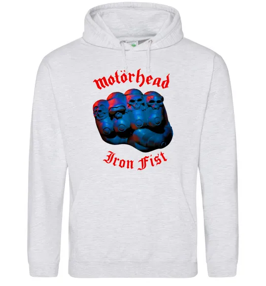 Женская толстовка (худи) Motorhead Iron fist Серый меланж фото