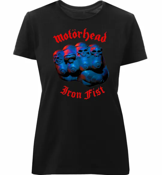 Жіноча преміум футболка Motorhead Iron fist Чорний фото