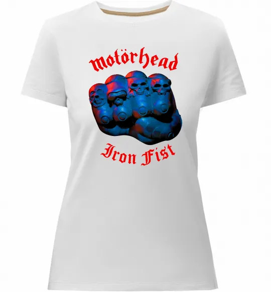 Жіноча преміум футболка Motorhead Iron fist Білий фото