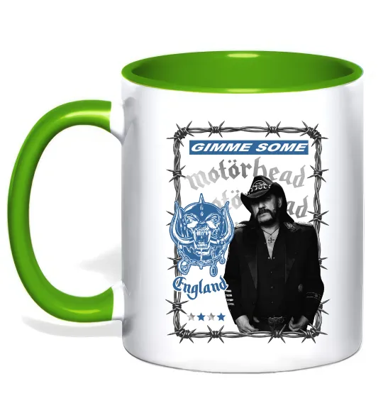 Чашка с цветной ручкой Motorhead Gimme some Зеленый фото
