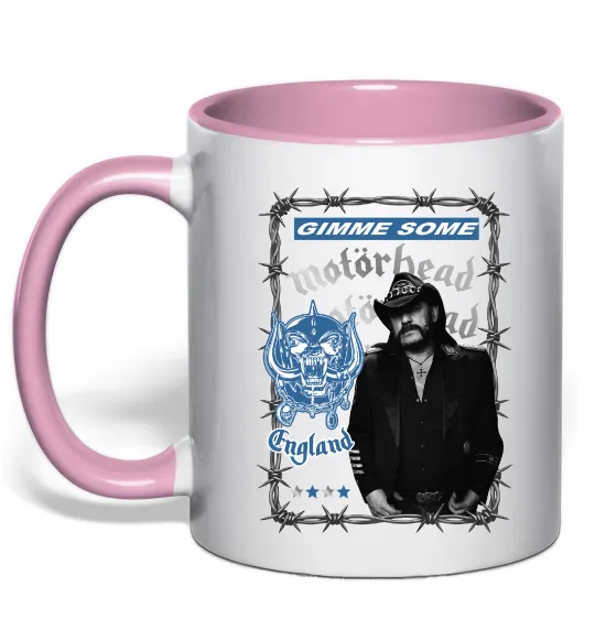Чашка с цветной ручкой Motorhead Gimme some Нежно розовый фото