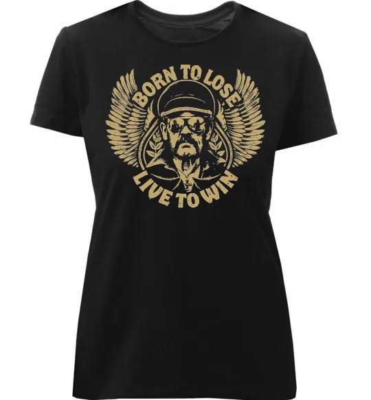 Женская премиум футболка Lemmy Born to lose live to win Черный фото