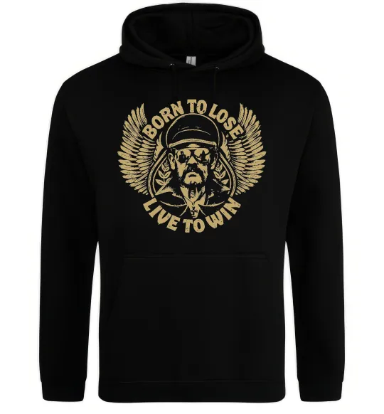 Мужская толстовка (худи) Lemmy Born to lose live to win Черный фото