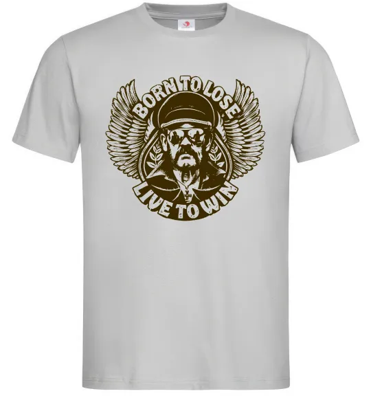 Мужская футболка Lemmy Born to lose live to win Серый фото