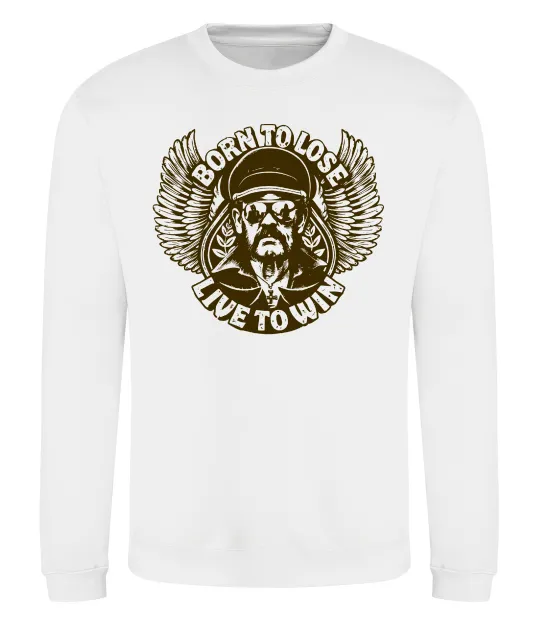 Світшот Lemmy Born to lose live to win Білий фото