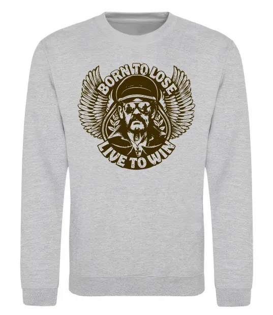 Світшот Lemmy Born to lose live to win Сірий меланж фото