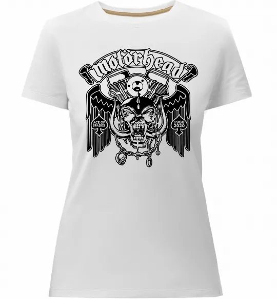 Женская премиум футболка Motorhead Ace of spades Белый фото