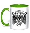 Чашка з кольоровою ручкою Motorhead Ace of spades Лаймовий фото