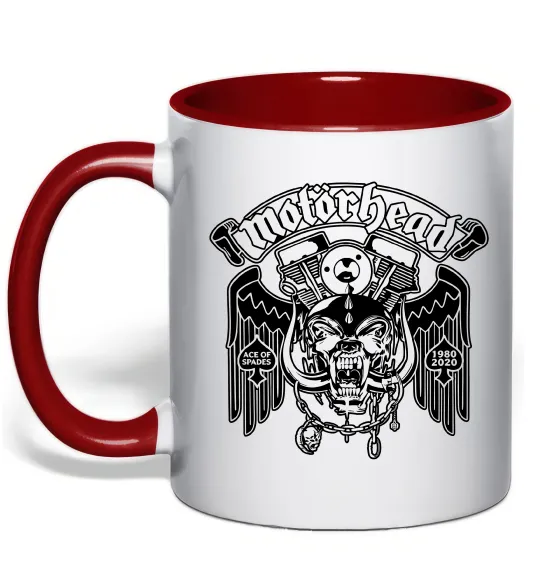Чашка с цветной ручкой Motorhead Ace of spades Красный фото