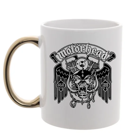 Чашка с цветной ручкой Motorhead Ace of spades Золото фото