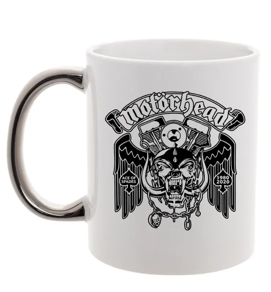 Чашка с цветной ручкой Motorhead Ace of spades Серебро фото