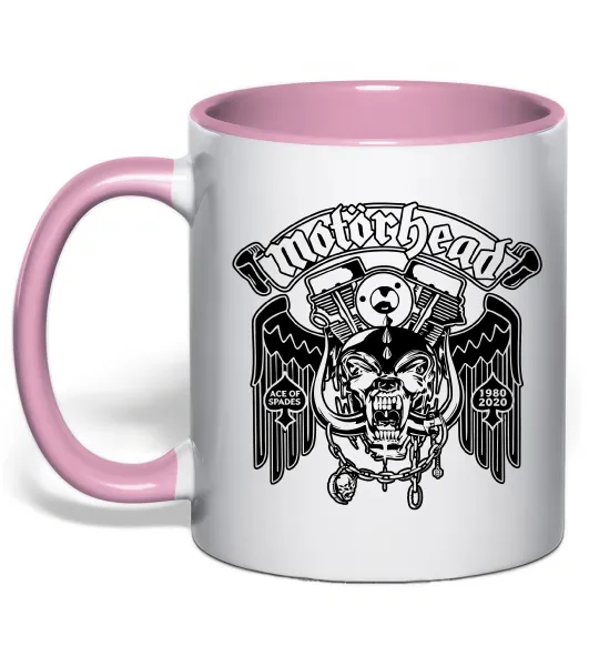 Чашка с цветной ручкой Motorhead Ace of spades Нежно розовый фото