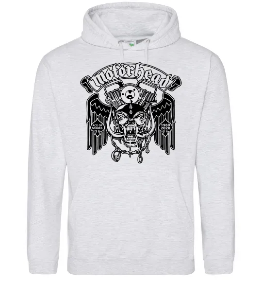 Мужская толстовка (худи) Motorhead Ace of spades Серый меланж фото