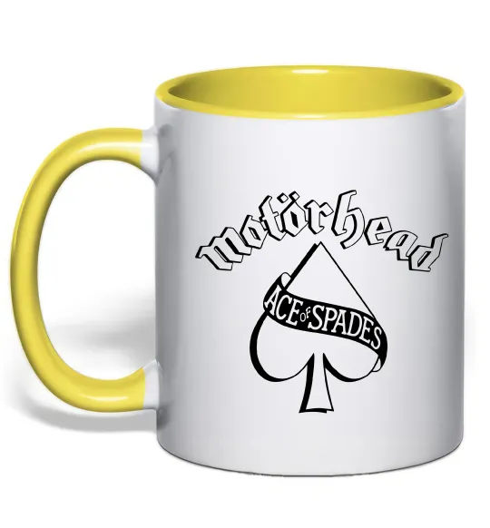 Чашка с цветной ручкой Ace of spades Лимонный фото