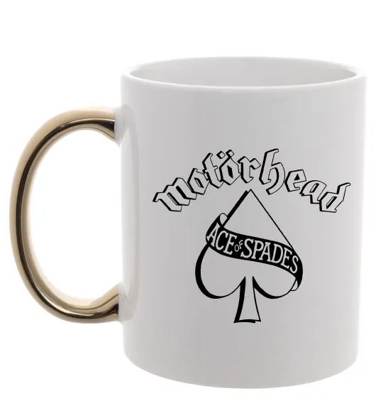 Чашка з кольоровою ручкою Ace of spades Золото фото