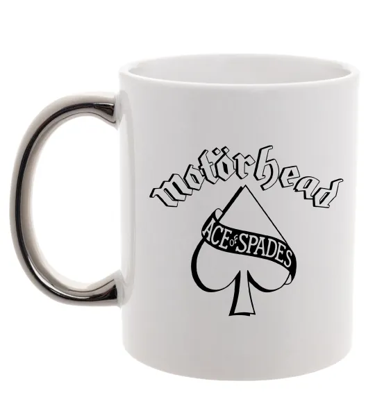 Чашка з кольоровою ручкою Ace of spades Срібло фото