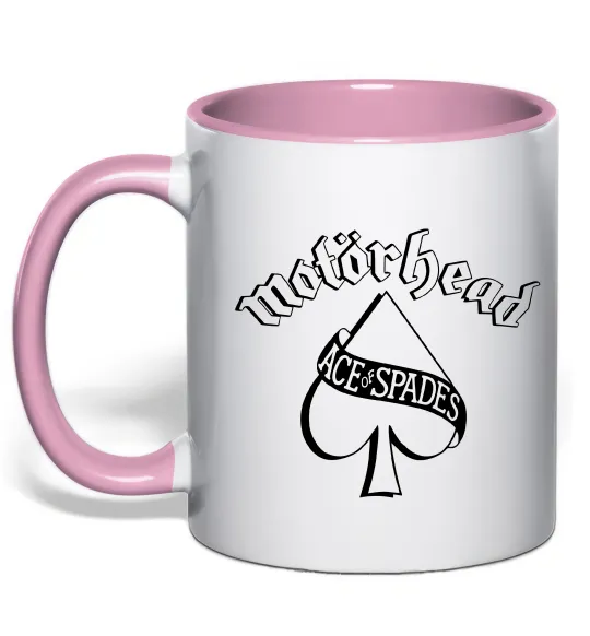 Чашка з кольоровою ручкою Ace of spades Ніжно рожевий фото