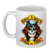 Чашка керамічна Guns N Roses tour 1988 Білий фото
