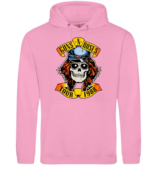 Женская толстовка (худи) Guns N Roses tour 1988 Розовый фото