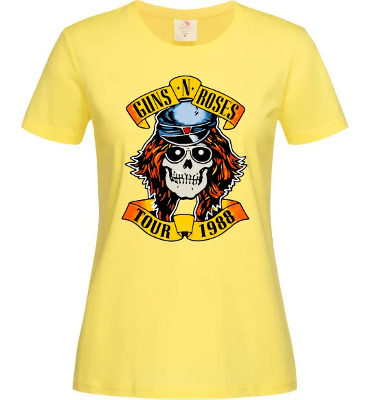Женская футболка Guns N Roses tour 1988 Лимонный фото