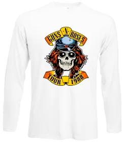Лонгслив Guns N Roses skull Белый фото Лонгслив Guns N Roses skull Белый фото