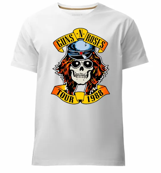 Чоловіча преміум футболка Guns N Roses tour 1988 Білий фото