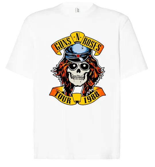 Футболка Оверсайз Guns N Roses tour 1988 Белый фото