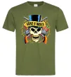 Чоловіча футболка Ганс н роузес череп Оливковий фото