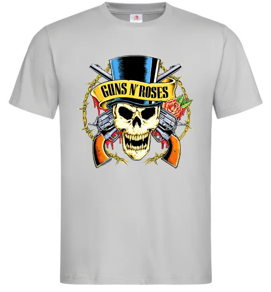 Чоловіча футболка Ганс н роузес череп Сірий фото