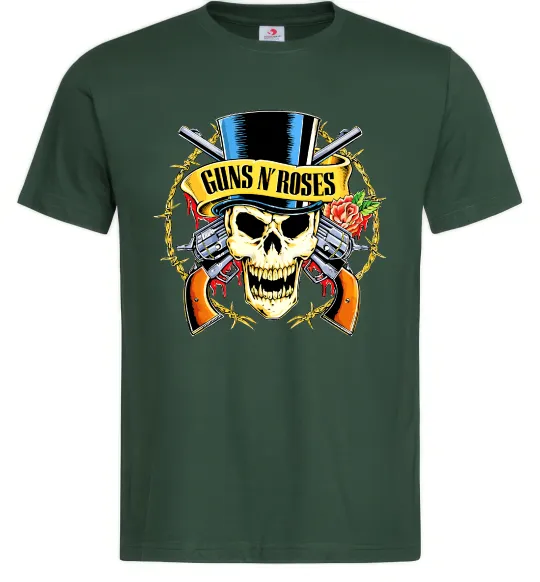 Чоловіча футболка Ганс н роузес череп Темно-зелений фото