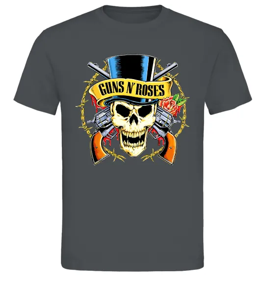 Чоловіча футболка Ганс н роузес череп Графіт фото