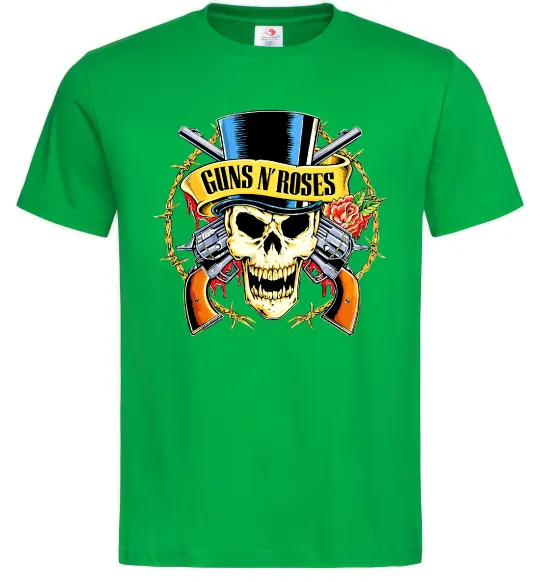 Чоловіча футболка Ганс н роузес череп Зелений фото