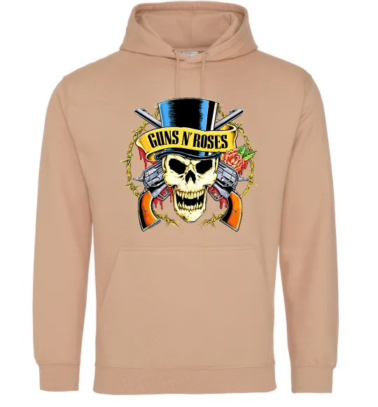 Чоловіча толстовка (худі) Ганс н роузес череп Пісочний фото