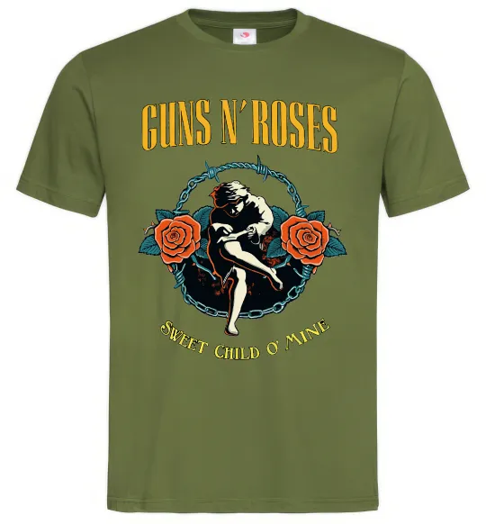 Чоловіча футболка Guns N`Roses Sweet child Оливковий фото