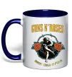 Чашка с цветной ручкой Guns N`Roses Sweet child Глубокий темно-синий фото