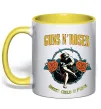 Чашка с цветной ручкой Guns N`Roses Sweet child Лимонный Чашка с цветной ручкой Guns N`Roses Sweet child Лимонный фото