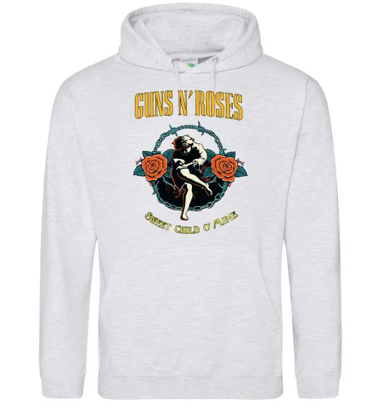 Мужская толстовка (худи) Guns N`Roses Sweet child Серый меланж фото